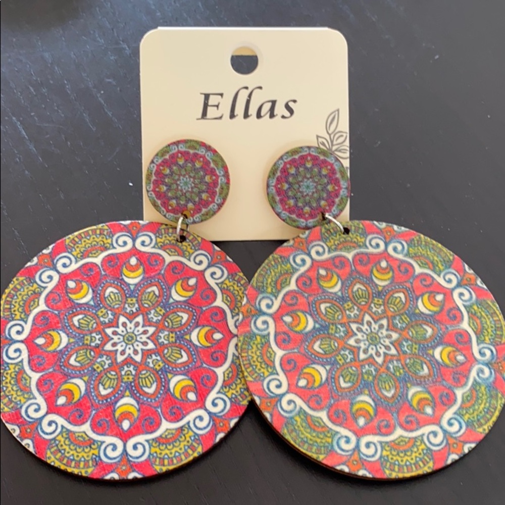 Festival earrings wooden